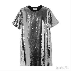 Carven Silver Sequin Top